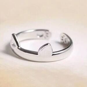 Cat Paws Ring 925 Silver Plated Kitty Paw Prints Christmas Birthday Gift - NEW!!